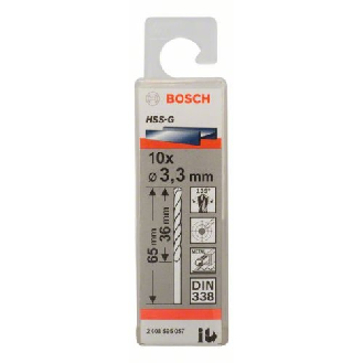 Metallbohrer HSS-G, DIN 338, 3,3 x 36 x 65 mm, 10er-Pack-Beschreibung lesen