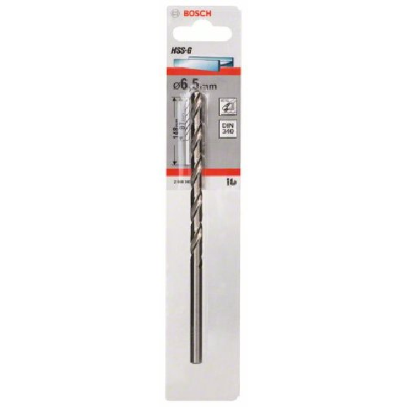 Metallbohrer HSS-G, DIN 340, 6,5 x 97 x 148 mm, 1er-Pack Metallbohrer HSS-G, DIN 340, 6,5 x 97 x 148 mm, 1er-Pack-Beschreibung lesen