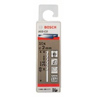 Metallbohrer HSS-Co, DIN 338, 2 x 24 x 49 mm, 10er-Pack-Beschreibung lesen
