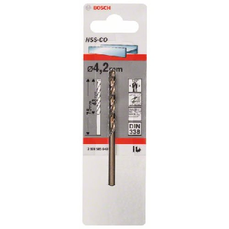 Metallbohrer HSS-Co, DIN 338, 4,2 x 43 x 75 mm, 1er-Pack-Beschreibung lesen