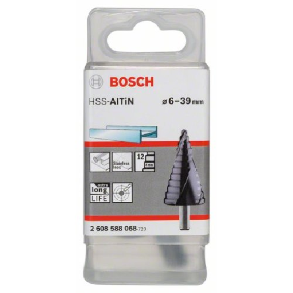 Stufenbohrer HSS-AlTiN, 6 - 39 mm, 10 mm, 93,5, 12 Stufen-Beschreibung lesen