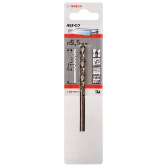 Metallbohrer HSS-Co, DIN 338, 5,5 x 57 x 93 mm, 1er-Pack-Beschreibung lesen