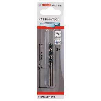 Metallspiralbohrer HSS PointTeQ, DIN 338, 3,2 mm, 2er-Pack-Beschreibung lesen