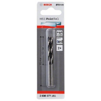 Metallspiralbohrer HSS PointTeQ, DIN 338, 4,0 mm, 2er-Pack-Beschreibung lesen