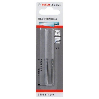 Metallspiralbohrer HSS PointTeQ, DIN 338, 1,5 mm, 2er-Pack-Beschreibung lesen