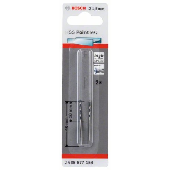 Metallspiralbohrer HSS PointTeQ, DIN 338, 1,5 mm, 2er-Pack-Beschreibung lesen