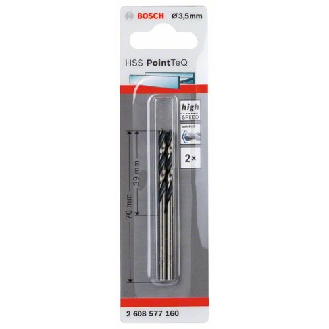 Metallspiralbohrer HSS PointTeQ, DIN 338, 3,5 mm, 2er-Pack-Beschreibung lesen