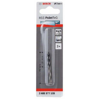 Metallspiralbohrer HSS PointTeQ, DIN 338, 2,0 mm, 2er-Pack-Beschreibung lesen