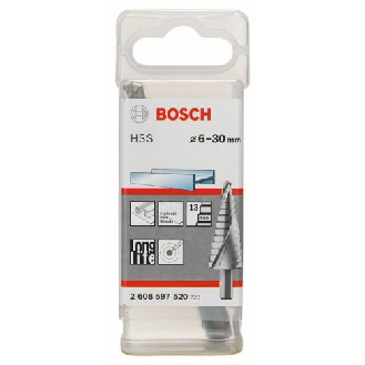 Stufenbohrer HSS, 6 - 30 mm, 10 mm, 93,5 mm, 14 Stufen-Beschreibung lesen