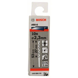 Metallbohrer HSS-G, DIN 338, 2,3 x 27 x 53 mm, 10er-Pack-Beschreibung lesen