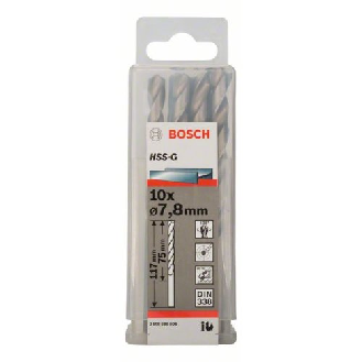 Metallbohrer HSS-G, DIN 338, 7,8 x 75 x 117 mm, 10er-Pack-Beschreibung lesen