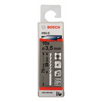 Metallbohrer HSS-G, DIN 338, 3,5 x 39 x 70 mm, 10er-Pack-Beschreibung lesen