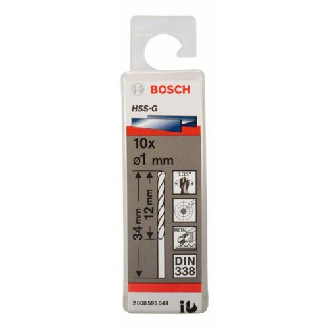 Metallbohrer HSS-G, DIN 338, 1 x 12 x 34 mm, 10er-Pack-Beschreibung lesen