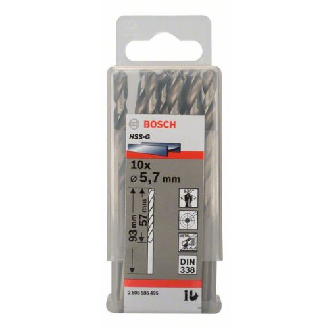 Metallbohrer HSS-G, DIN 338, 5,7 x 57 x 93 mm, 10er-Pack-Beschreibung lesen