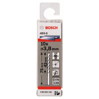 Metallbohrer HSS-G, DIN 338, 3,8 x 43 x 75 mm, 10er-Pack-Beschreibung lesen
