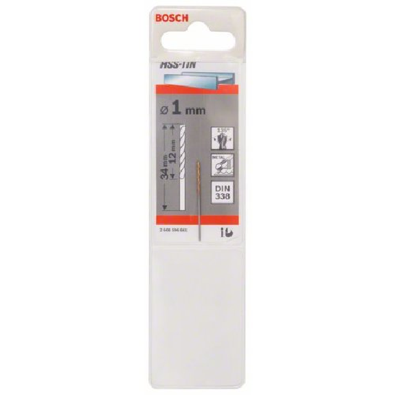 Metallbohrer HSS-TiN, DIN 338, 1 x 12 x 34 mm-Beschreibung lesen