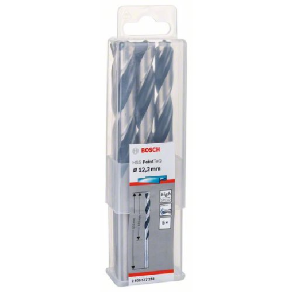 Metallspiralbohrer HSS PointTeQ, DIN 338, 12,2 mm, 5er-Pack-Beschreibung lesen