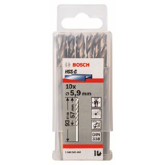 Metallbohrer HSS-G, DIN 338, 5,9 x 57 x 93 mm, 10er-Pack-Beschreibung lesen