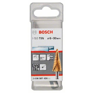 Stufenbohrer HSS-TiN, 6 - 30 mm, 10 mm, 93,5 mm, 13 Stufen-Beschreibung lesen