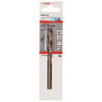 Metallbohrer HSS-Co, DIN 338, 7,5 x 69 x 109 mm, 1er-Pack-Beschreibung lesen