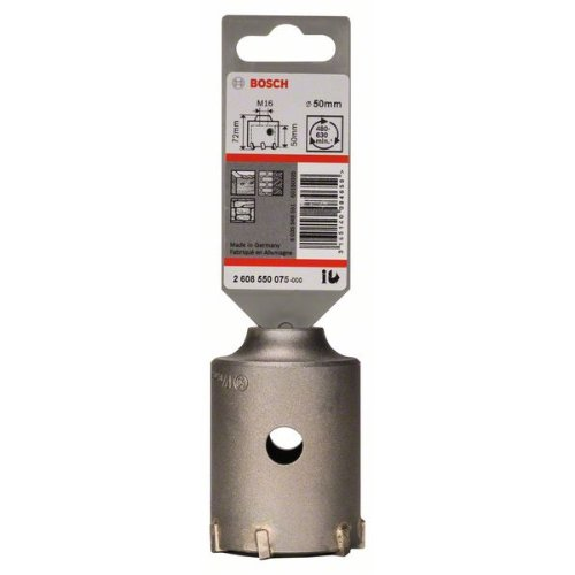 Hohlbohrkrone SDS-plus-9 für Sechskantadapter, 50 x 50 x 72 mm, 6 Hohlbohrkrone SDS-plus-9 für Sechskantadapter, 50 x 50 x 72 mm, 6-Beschreibung lesen