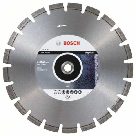 Diamanttrennscheibe Best for Asphalt, 350 x 20,00 + 25,40 x 3,2 x 12 mm-Beschreibung lesen