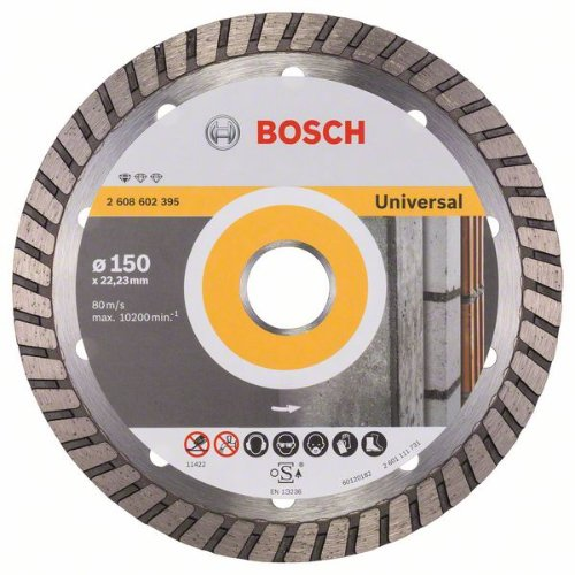 Diamanttrennscheibe Standard for Universal Turbo, 150 x 22,23 x 2,5 x 10 mm Diamanttrennscheibe Standard for Universal Turbo, 150 x 22,23 x 2,5 x 10 mm-Beschreibung lesen