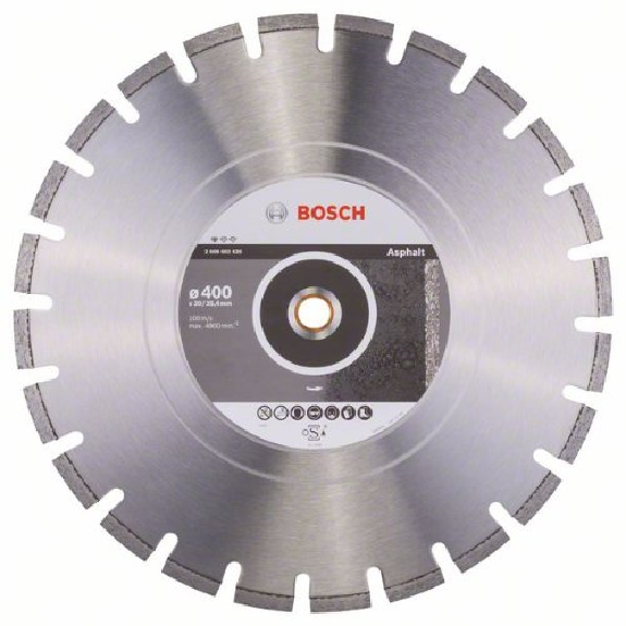 Diamanttrennscheibe Standard pour asphalte, 400 x 20,00/25,40 x 3,6 x 8 mm-Leggi tutto