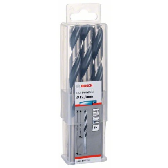 Metallspiralbohrer HSS PointTeQ, DIN 338, 12,3 mm, 5er-Pack-Beschreibung lesen