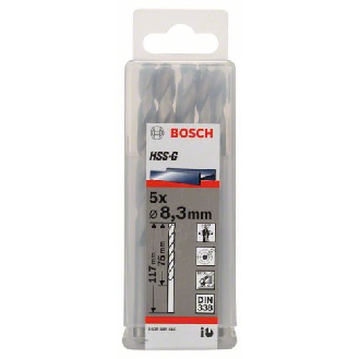 Metallbohrer HSS-G, DIN 338, 8,3 x 75 x 117 mm, 5er-Pack-Beschreibung lesen