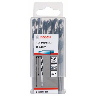 Metallspiralbohrer HSS PointTeQ, DIN 338, 6,0 mm, 10er-Pack-Beschreibung lesen