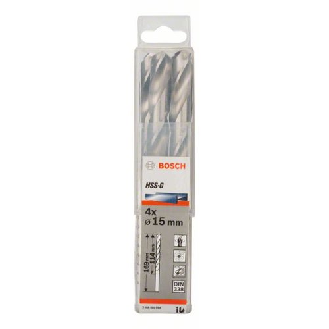 Metallbohrer HSS-G, DIN 338 mit reduziertem Schaft, 15 x 114 x 169 mm, 4er-Pack-Beschreibung lesen