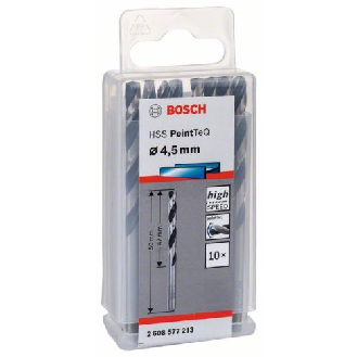 Metallspiralbohrer HSS PointTeQ, DIN 338, 4,5 mm, 10er-Pack-Beschreibung lesen