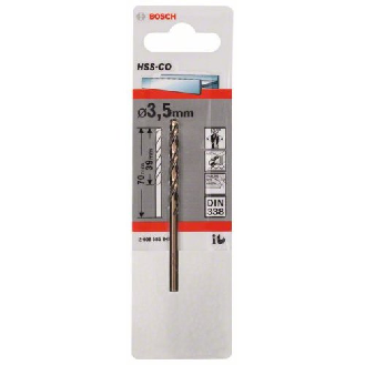 Metallbohrer HSS-Co, DIN 338, 3,5 x 39 x 70 mm, 1er-Pack-Beschreibung lesen