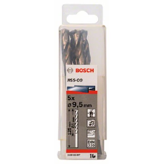 Metallbohrer HSS-Co, DIN 338, 9,5 x 81 x 125 mm, 5er-Pack-Beschreibung lesen