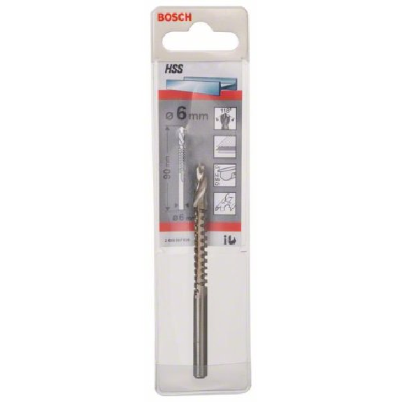 Fräsbohrer HSS, 6 mm, 90 mm, d 6 mm Fräsbohrer HSS, 6 mm, 90 mm, d 6 mm-Beschreibung lesen