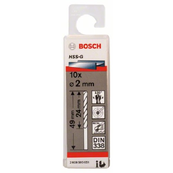 Metallbohrer HSS-G, DIN 338, 2 x 24 x 49 mm, 10er-Pack-Beschreibung lesen