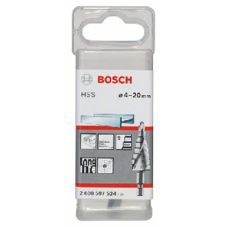 Stufenbohrer HSS, Sechskantschaft, 4 - 20 mm, 1/4", 70,5 mm, 9 Stufen-Beschreibung lesen