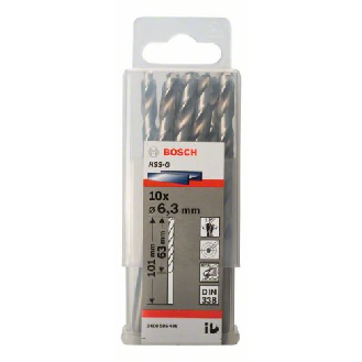 Metallbohrer HSS-G, DIN 338, 6,3 x 63 x 101 mm, 10er-Pack-Beschreibung lesen