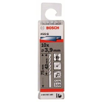 Metallbohrer HSS-G, DIN 338, 3,9 x 43 x 75 mm, 10er-Pack-Beschreibung lesen