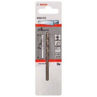 Metallbohrer HSS-Co, DIN 338, 4 x 43 x 75 mm, 1er-Pack-Beschreibung lesen