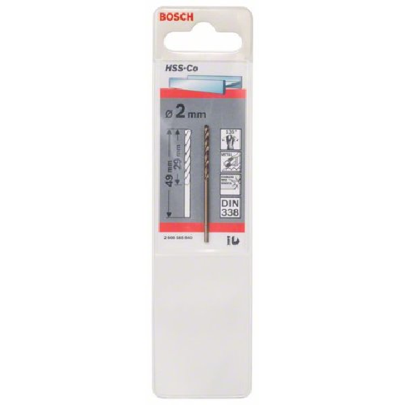 Metallbohrer HSS-Co, DIN 338, 2 x 29 x 49 mm, 1er-Pack-Beschreibung lesen
