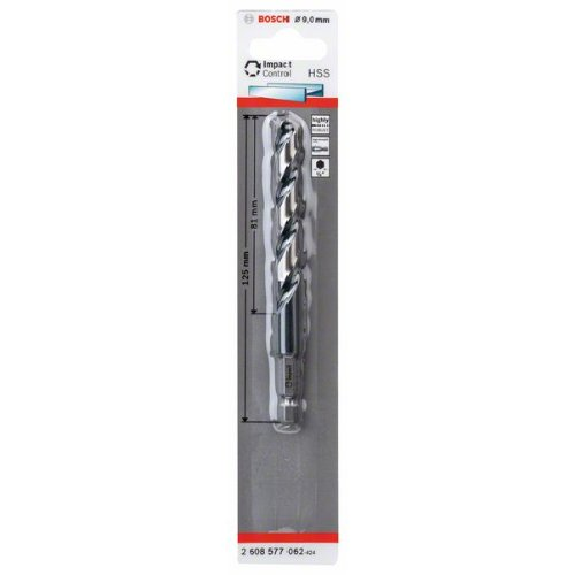HSS Spiralbohrer Impact Control mit Sechskantschaft, 9 x 81 x 125 mm, 1er-Pack-Beschreibung lesen