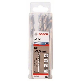 Metallbohrer HSS-G, DIN 338, 9,5 x 81 x 125 mm, 5er-Pack-Beschreibung lesen
