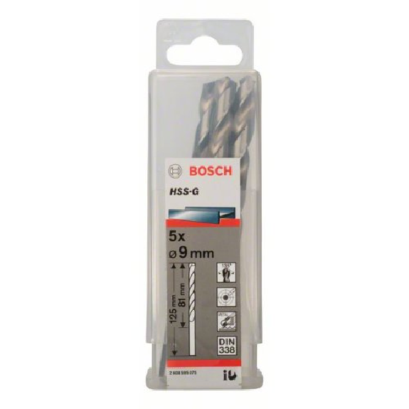 Metallbohrer HSS-G, DIN 338, 9 x 81 x 125 mm, 5er-Pack-Beschreibung lesen