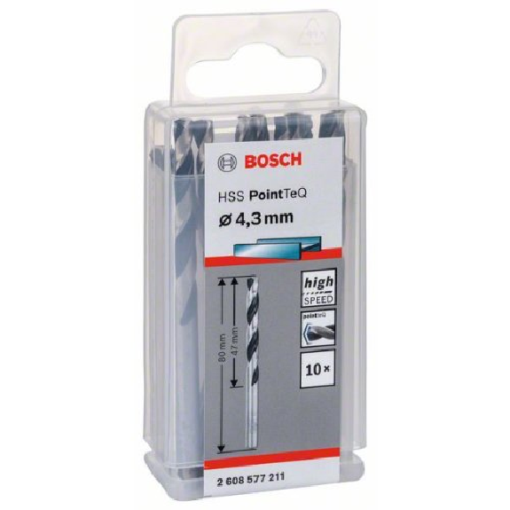 Metallspiralbohrer HSS PointTeQ, DIN 338, 4,3 mm, 10er-Pack-Beschreibung lesen