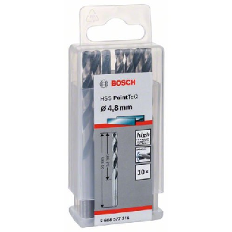 Metallspiralbohrer HSS PointTeQ, DIN 338, 4,8 mm, 10er-Pack-Beschreibung lesen