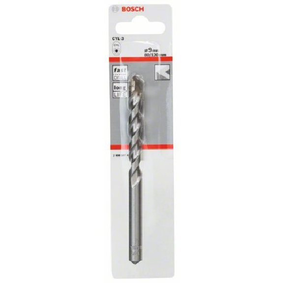 Betonbohrer CYL-3, 9 x 80 x 120 mm, d 8 mm, 1er-Pack-Beschreibung lesen