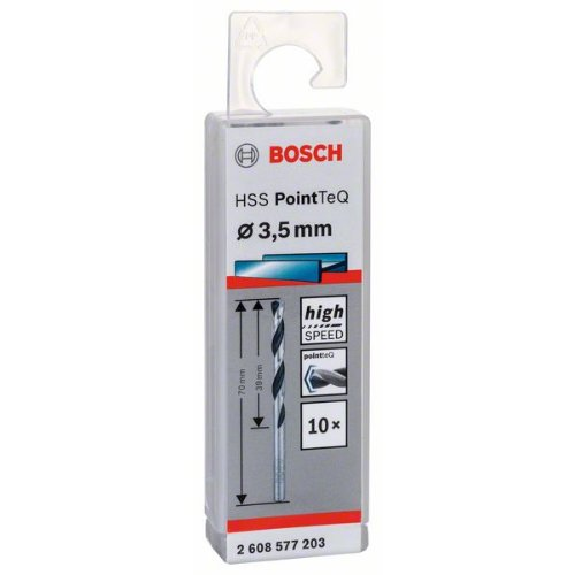 Metallspiralbohrer HSS PointTeQ, DIN 338, 3,5 mm, 10er-Pack-Beschreibung lesen