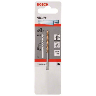 Metallbohrer HSS-TiN, DIN 338, 3 x 33 x 61 mm-Beschreibung lesen